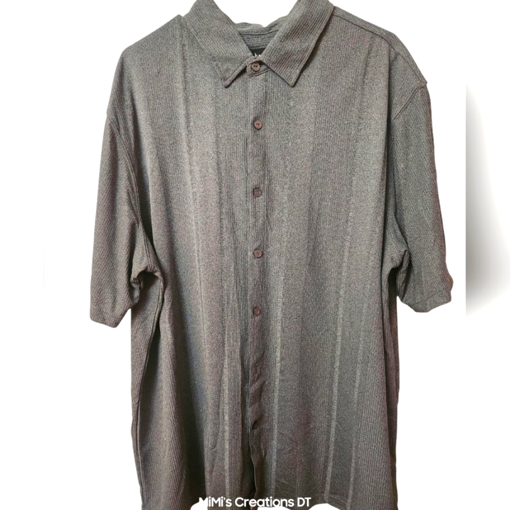 Hagger XXL Men's Short Sleeve Gray Casual Button Down Shirt